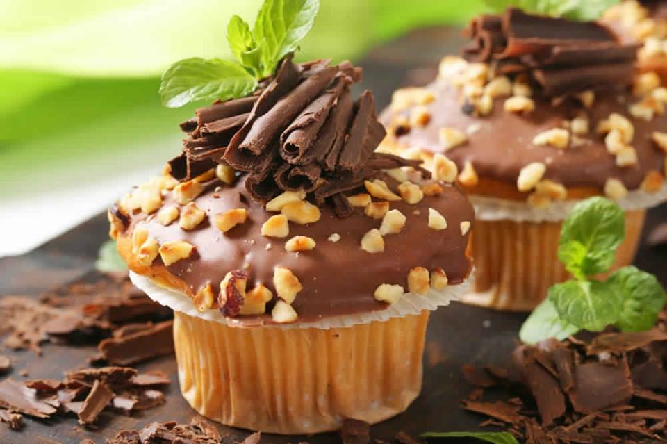 cupcake vanille  décore chocolat